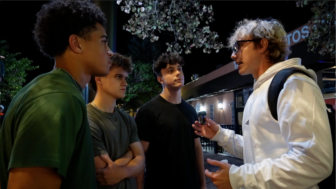 Sharing the Gospel on the street at night